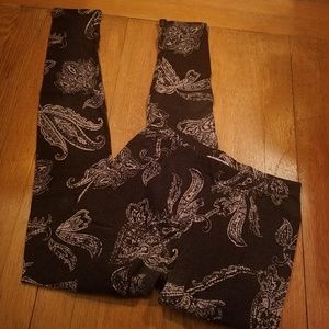 Black Printed Leggings Sz Small Gothic Witch Punk